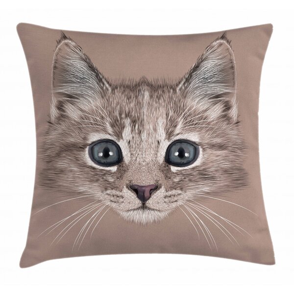 Multicolor 16x16 British Shorthair Kitten and British Blue Cats Mama Whiskers-British Shorthair Cat Throw Pillow