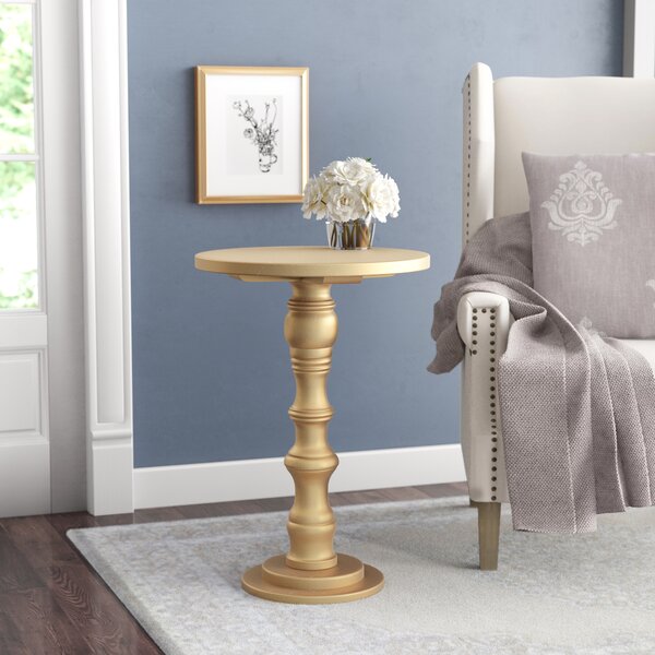 Sadie Solid Wood Pedestal End Table By Willa Arlo Interiors