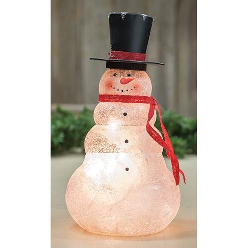 Frosted Glass Lit Snowman by The Holiday Aisle