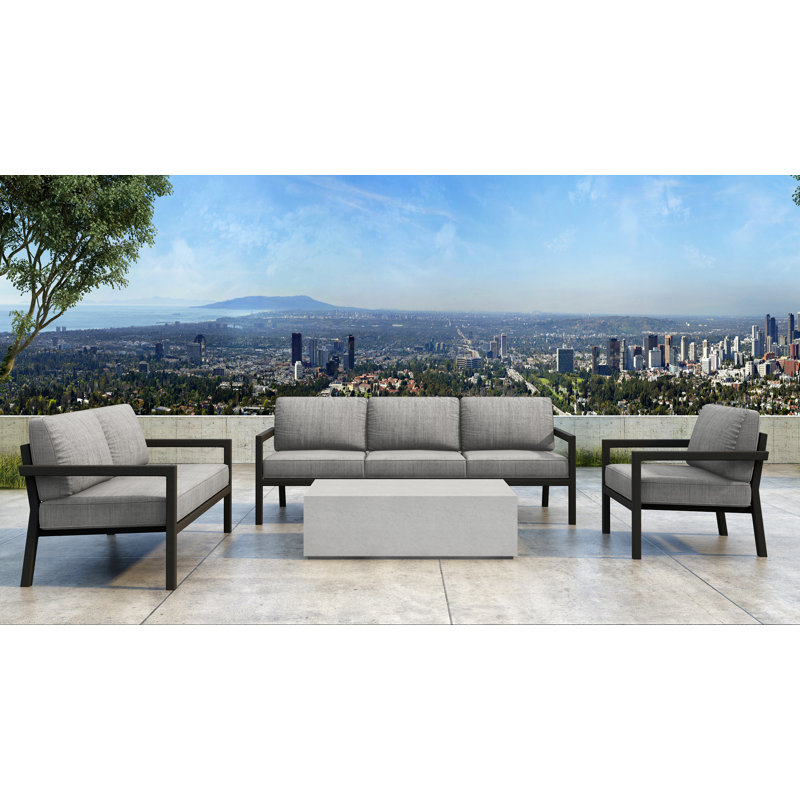 Iliana 4 Piece Sunbrella Sofa Seating Group With Sunbrella
