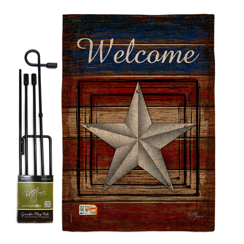 Breeze Decor Welcome Vintage Americana Patriotic Impressions 2 Sided Polyester 18 5 X 13 In Flag Set Wayfair