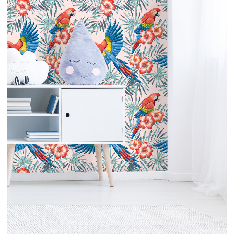 Bay Isle Home Attridge Removable Floral Parrot 10 L X 25 W Peel