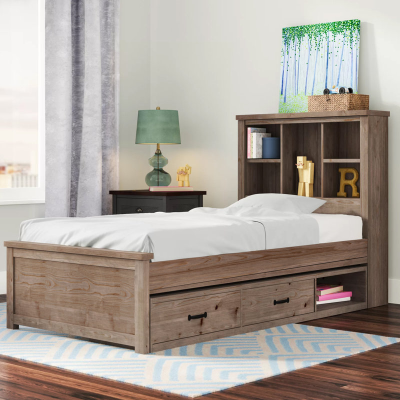 Grovelane Stella Panel Bed With Bookcase Storage With 2 Drawers Wayfair,Easy Drawings Manga