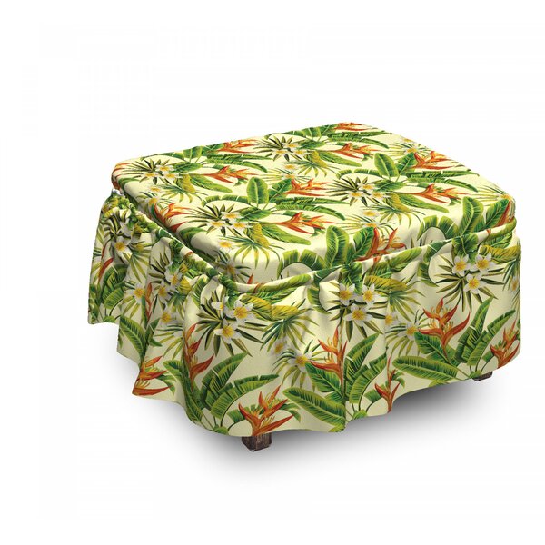 Exoitc Plumeria Blooms Ottoman Slipcover (Set Of 2) By East Urban Home