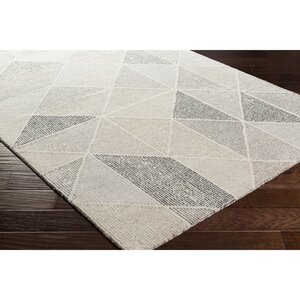 Madero Hand-Tufted Charcoal/Ivory Area Rug