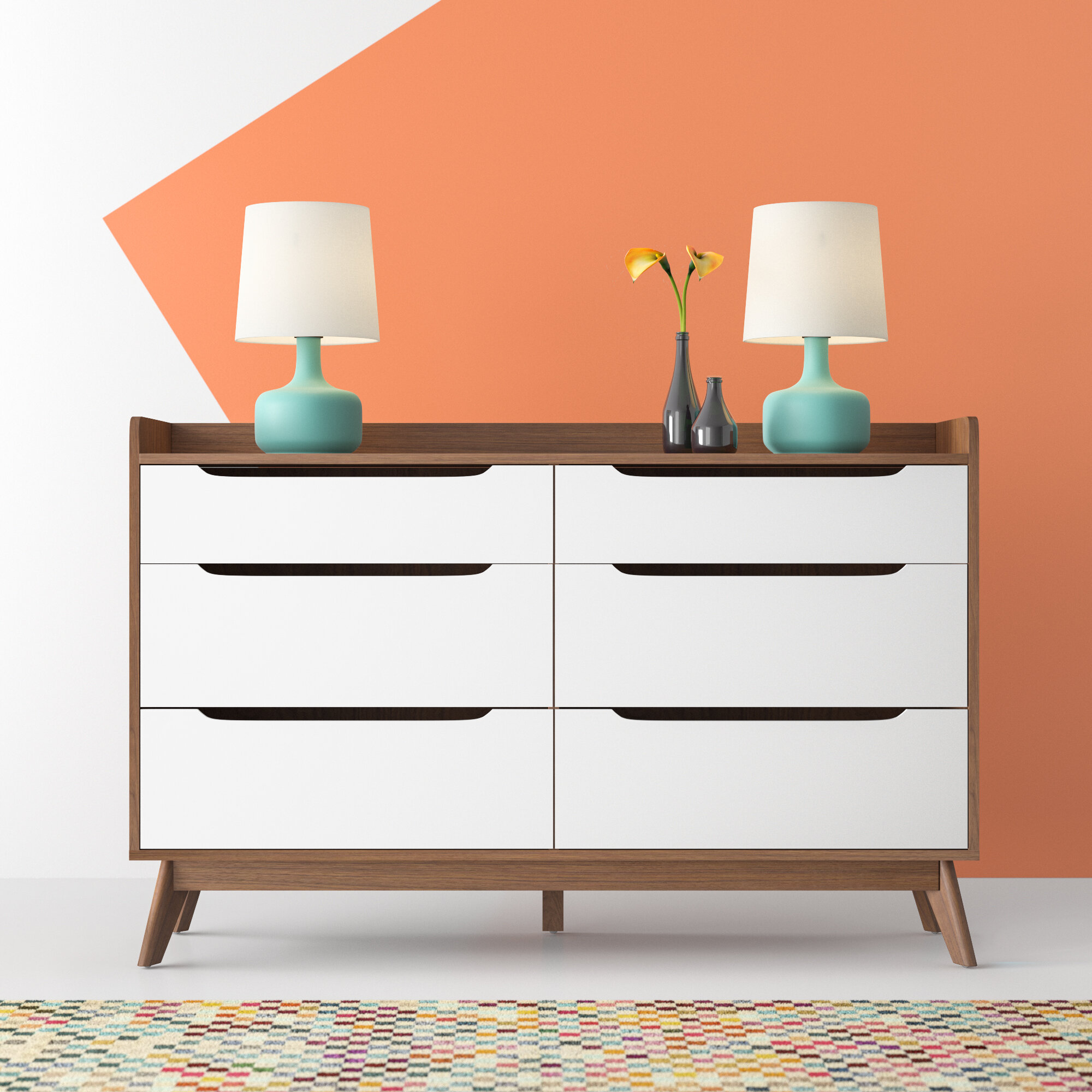 Hashtag Home Cravens 6 Drawer Double Dresser Reviews Wayfair