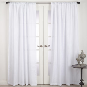 Kaivhon Solid Semi-Sheer Rod Pocket Single Curtain Panel