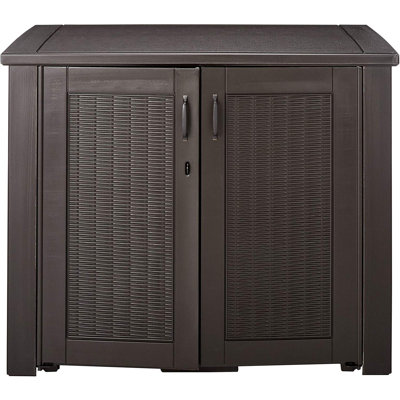 Chic Outdoor Patio Storage Cabinet 123 Gallon Resin Deck Box Rubbermaid