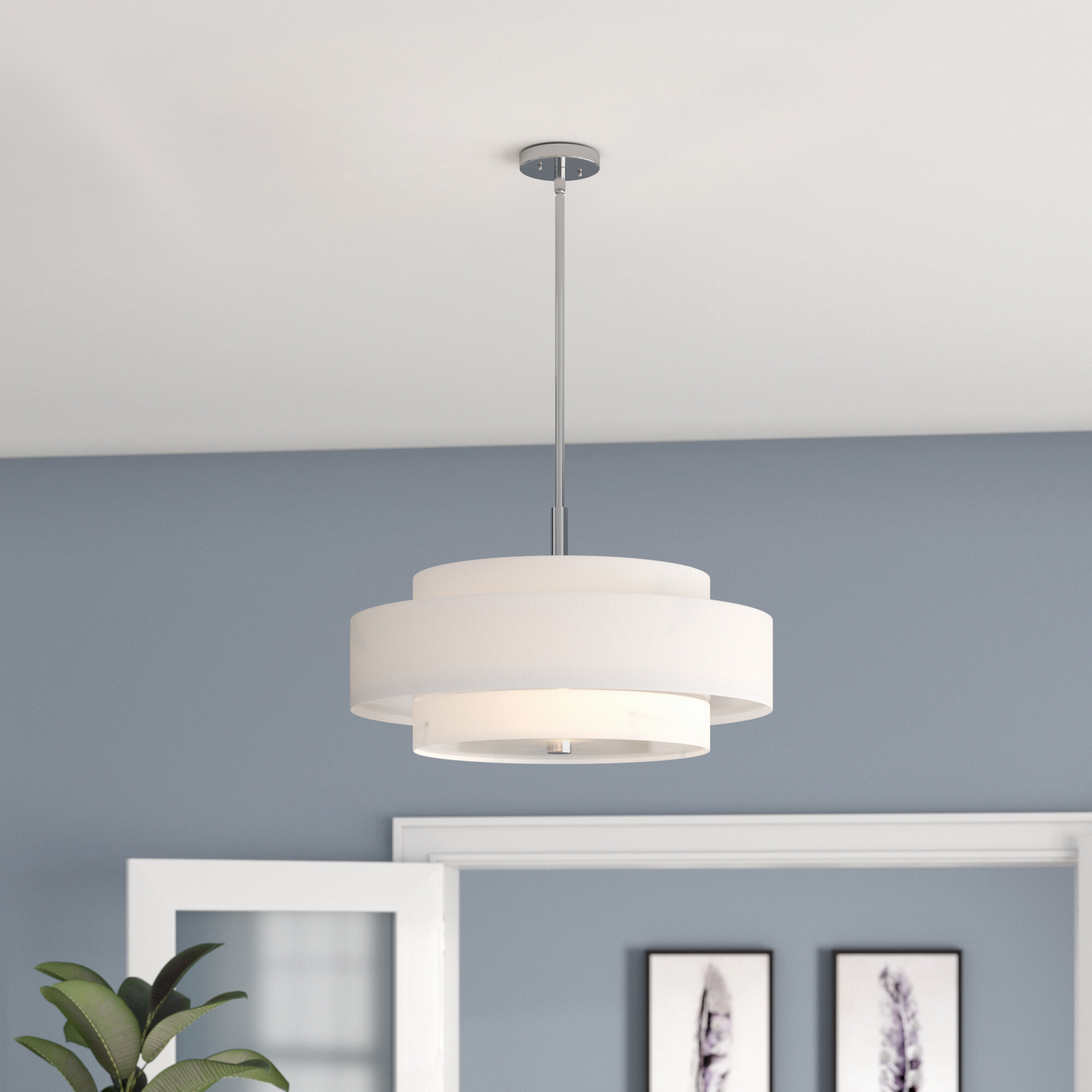 Drum Chandelier Lighting Brushed Nickel Pendant Light Fixture Round Ceiling Lamp Lamps Lighting Ceiling Fans Ceiling Fixture