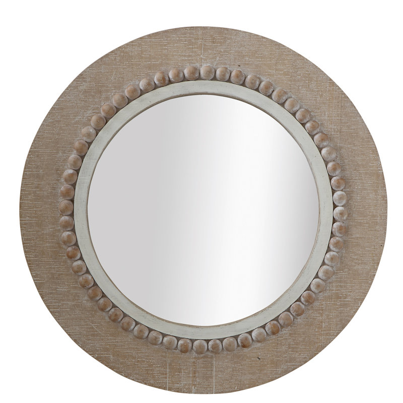 Bevier Round Decorative Wood Wall Accent Mirror Reviews Joss