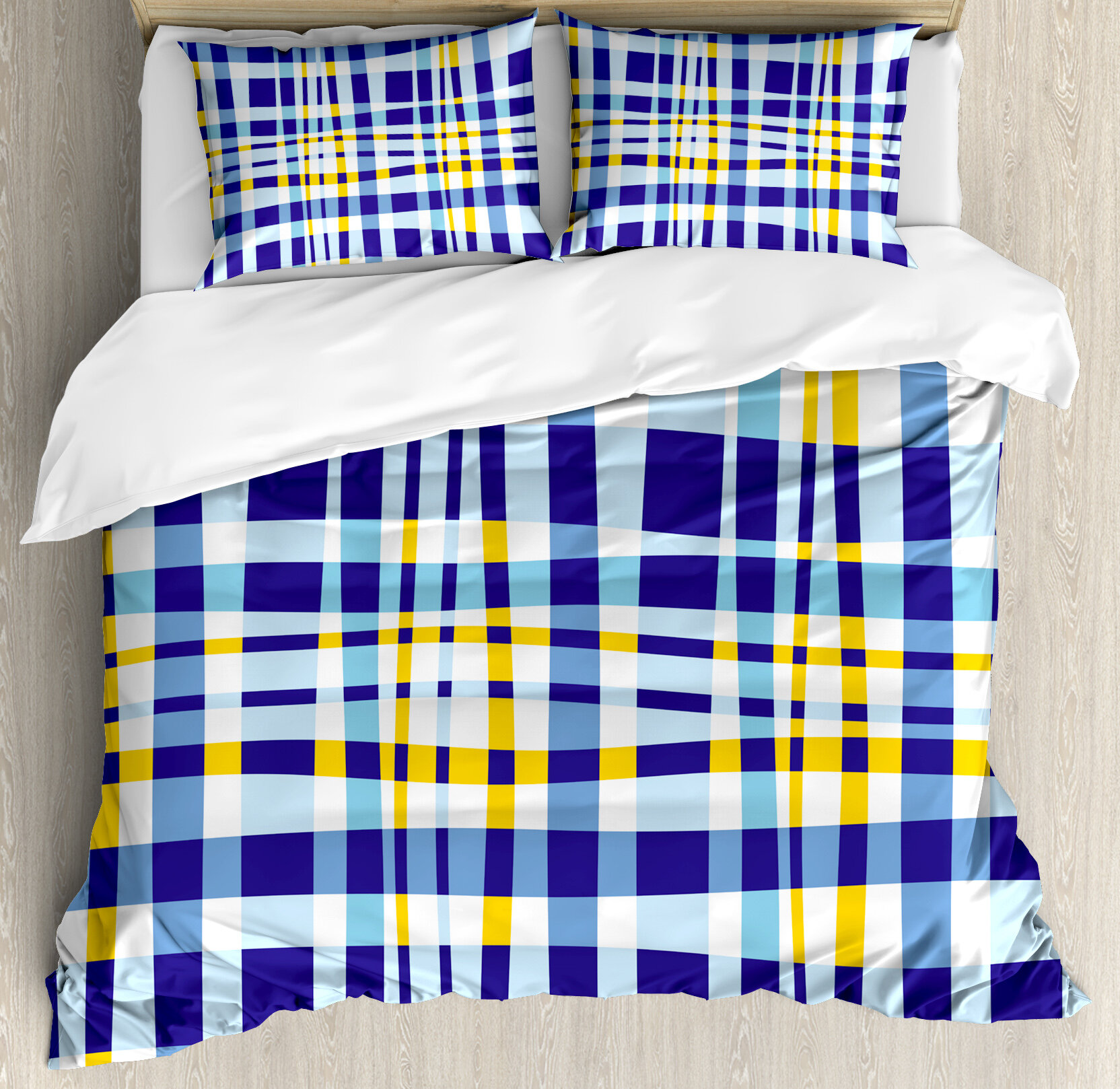 Ambesonne Retro Scottish Checkered Tartan With Color Stripes Lines