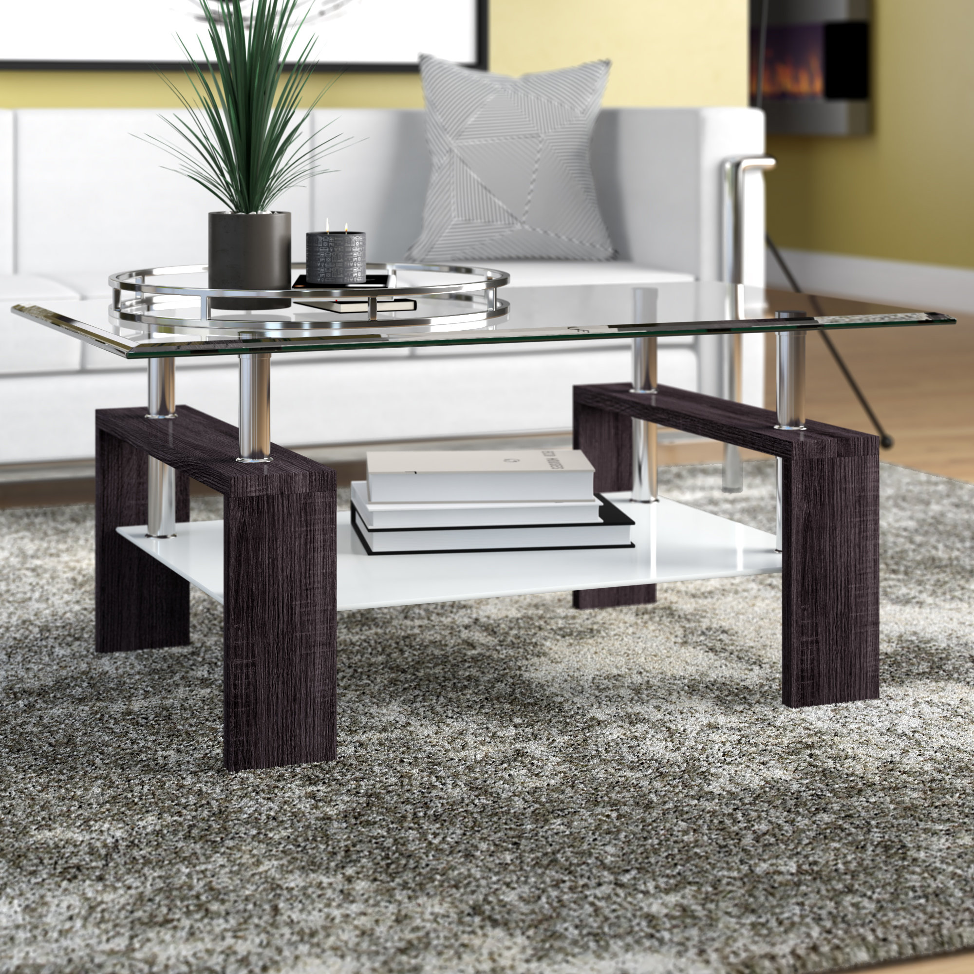 Orren Ellis Colm 4 Legs Coffee Table With Storage Reviews Wayfair