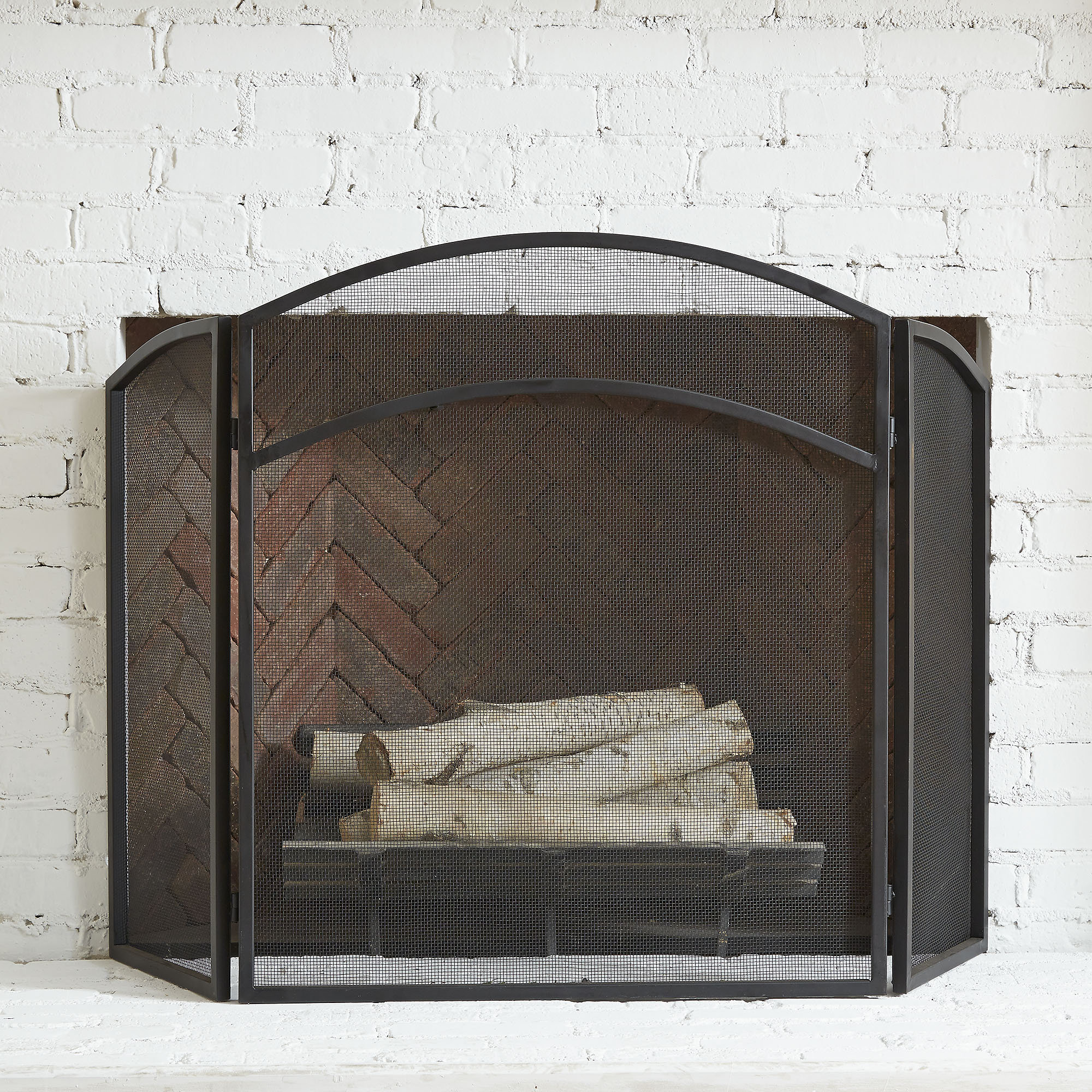 Charlton Home Scroggs 3 Panel Steel Fireplace Screen Reviews