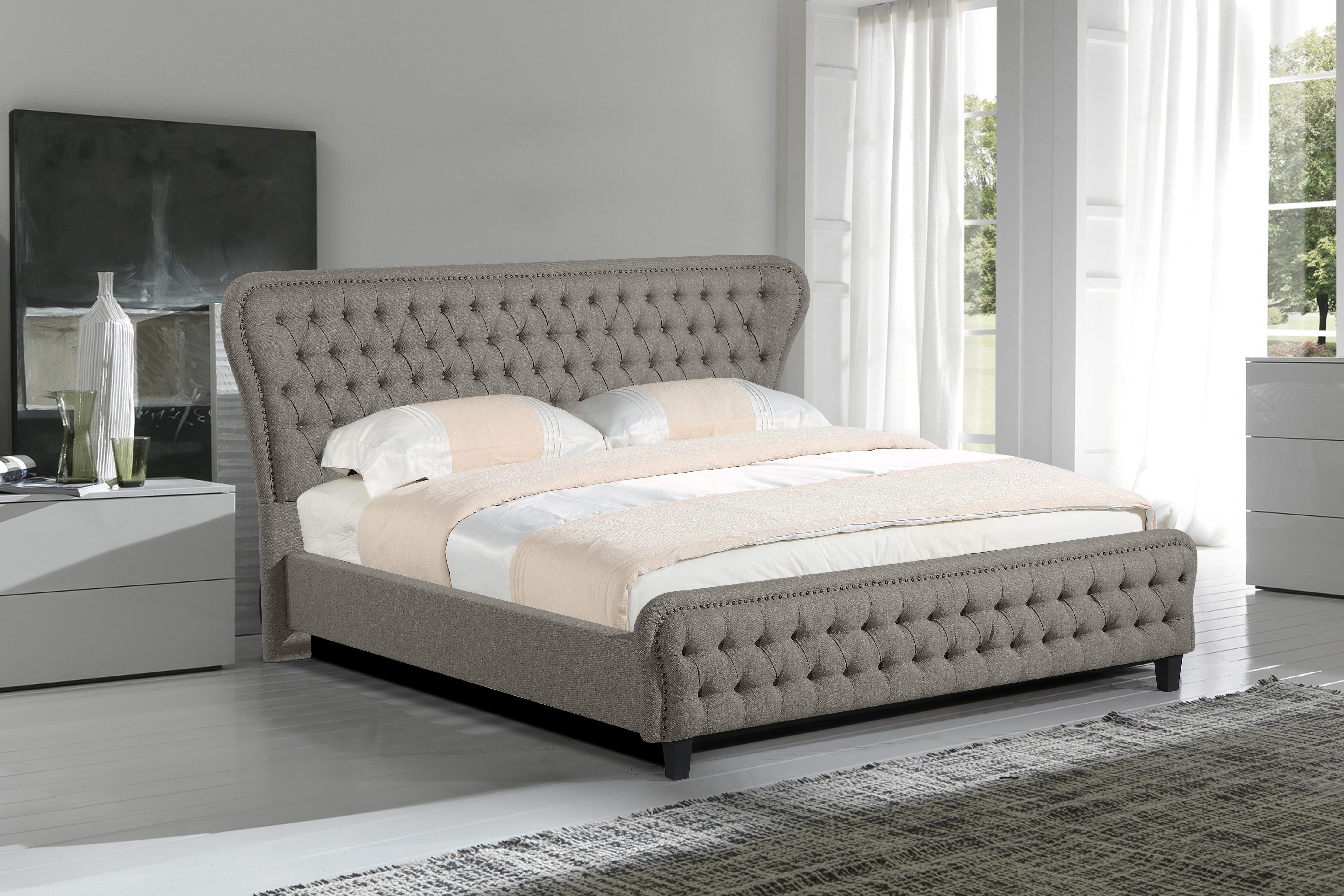 Rosdorf Park Niagara Upholstered Platform Bed Reviews Wayfair Rosdorf Park Niagara Upholstered