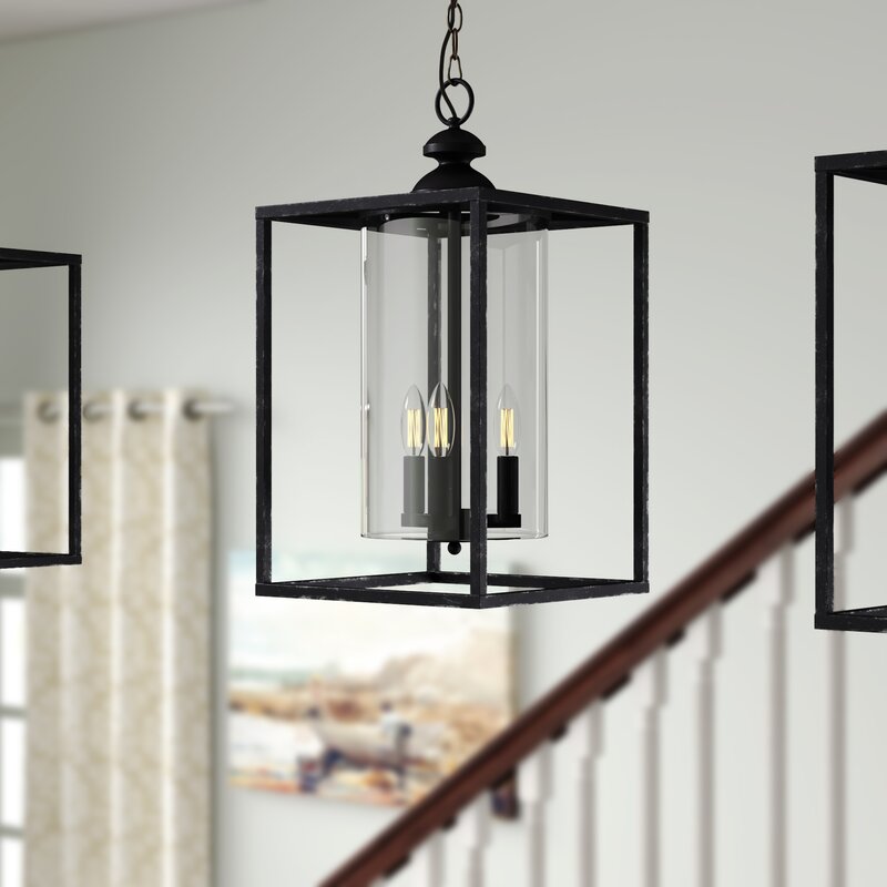 square glass pendant light