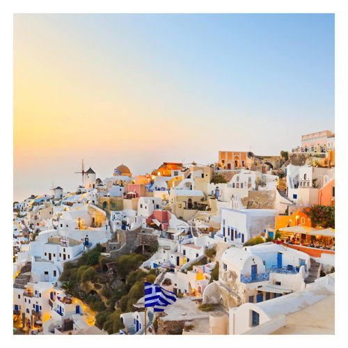 Radiant Santorini 1.92m x 1.92m Textured Matte Peel & Stick Wall Mural East Urban Home