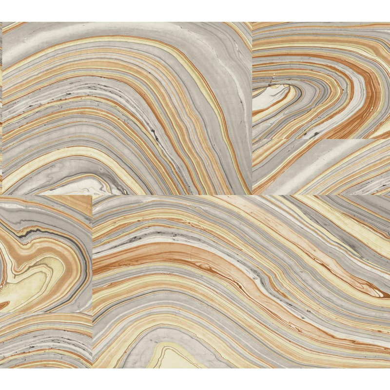 Crème orange et moka rayures Papier Peint