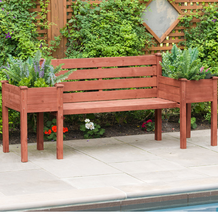Leisure Season Wood Planter Bench Reviews Wayfair Ca