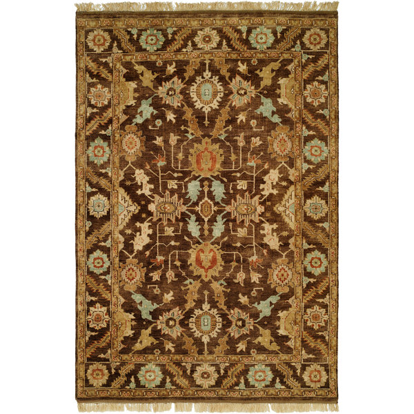 Khafji Hand-Knotted Brown Area Rug by Wildon Home ®