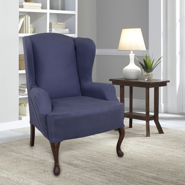 Stretch Fit Box Cushion Wingback Slipcover By Serta