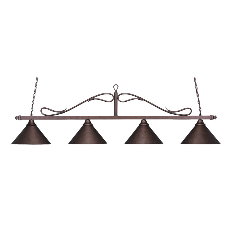 Toltec Lighting Scroll Billiard/Island 4-Light Pool Table ...
