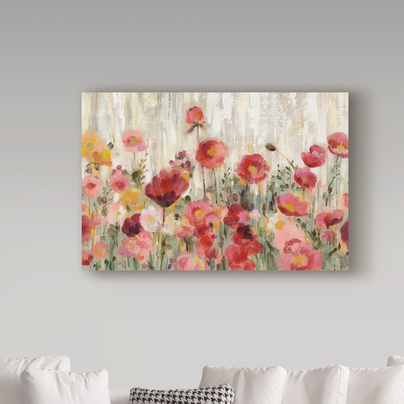 Charlton Home Sprinkled Flowers Crop Acrylic Painting Print On