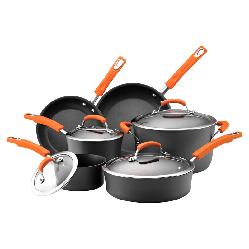 Rachael Ray 10 Piece Hard Anodized Aluminum Non Stick Cookware Set Reviews Joss Main