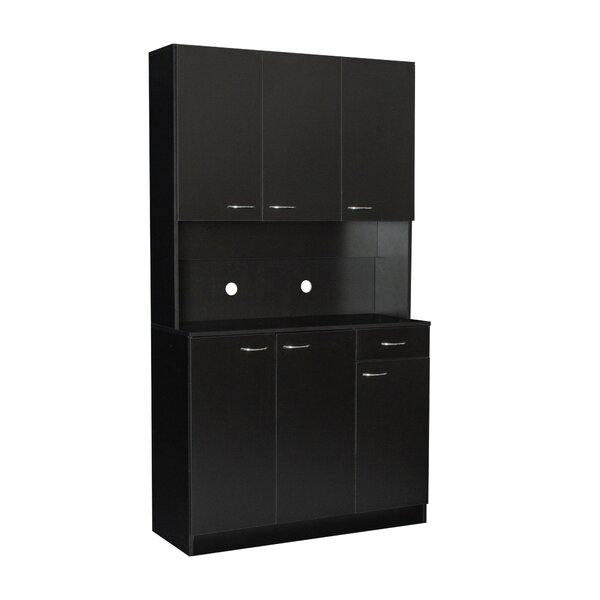 70.87 Tall Wardrobe& Kitchen Cabinet, With 6-Doors, 1-Open Shelves And 1-Drawer For Bedroom,Walnut