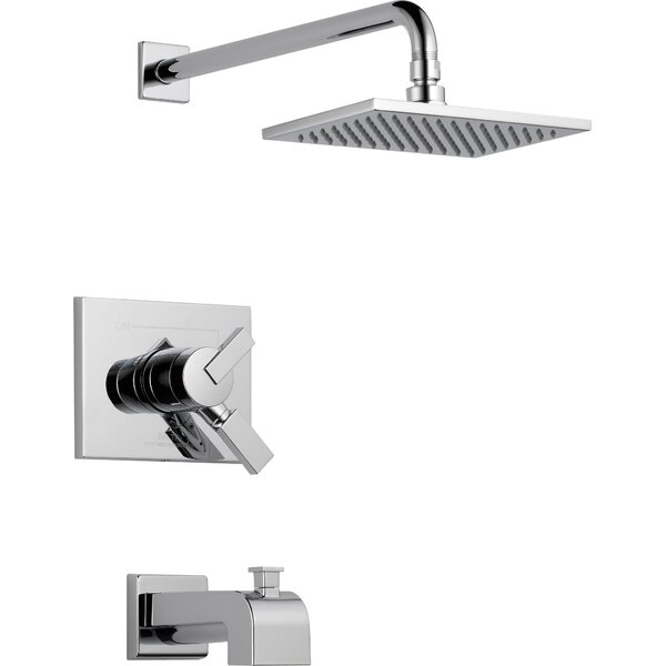 Vero Volume Control Tub and Shower Faucet Trim with Lever Handles and Monitor by Delta