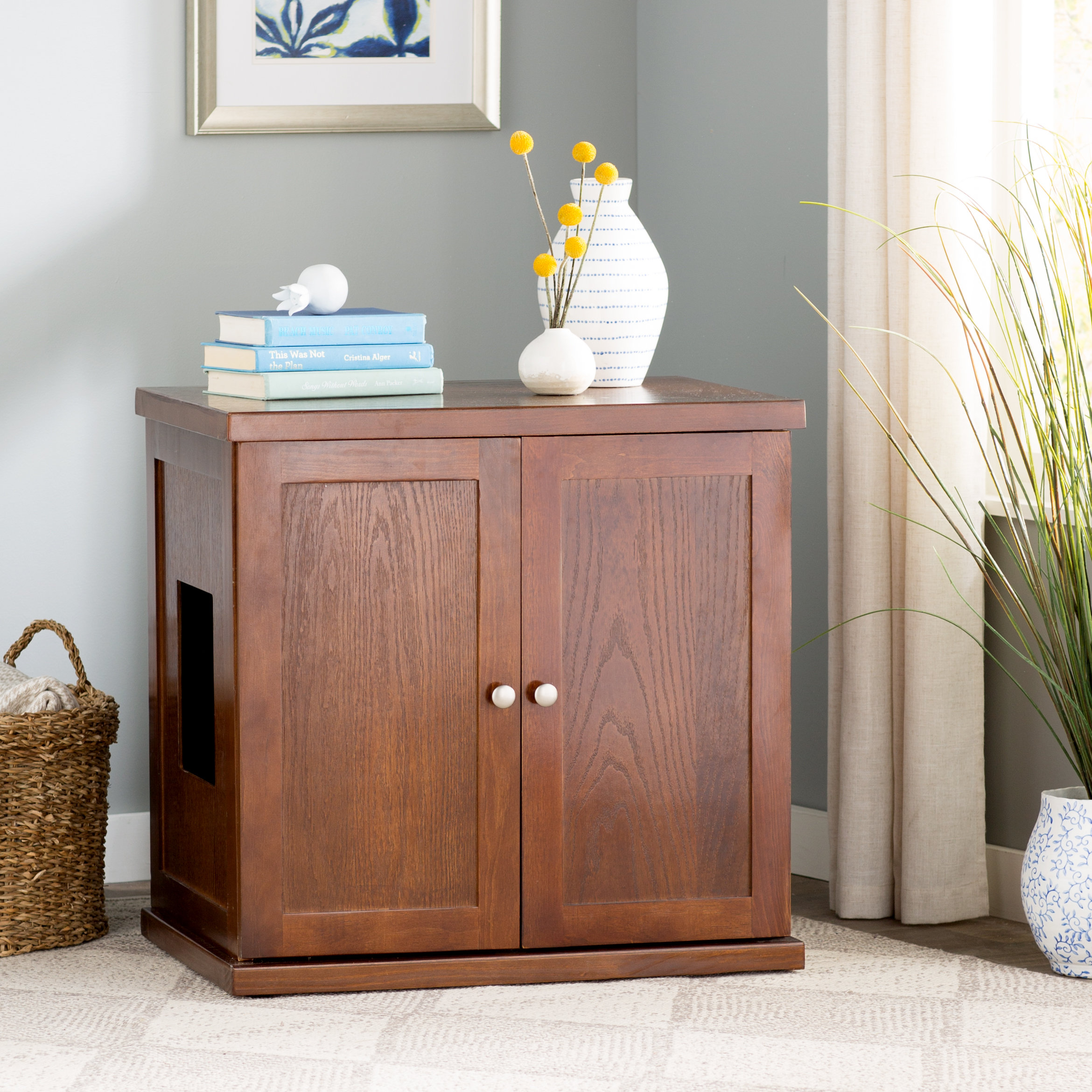 Archie Oscar Cathey Wooden Litter Box Cabinet Reviews Furniture Wayfair Archie Oscar Cathey Wooden Litter Box