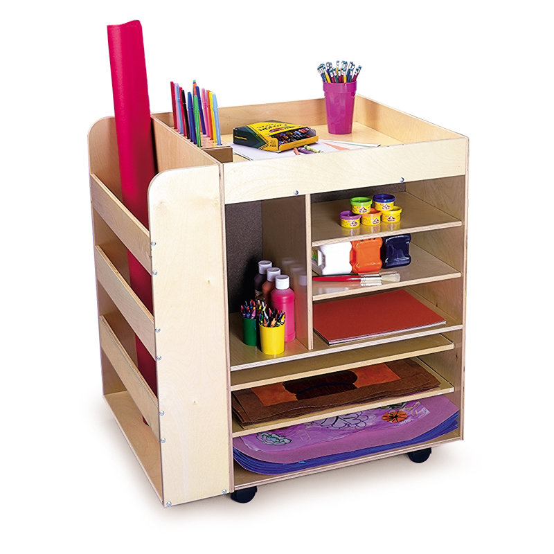 Whitney Bros. Double Sided 7 Compartment Teaching Cart with Casters Wayfair