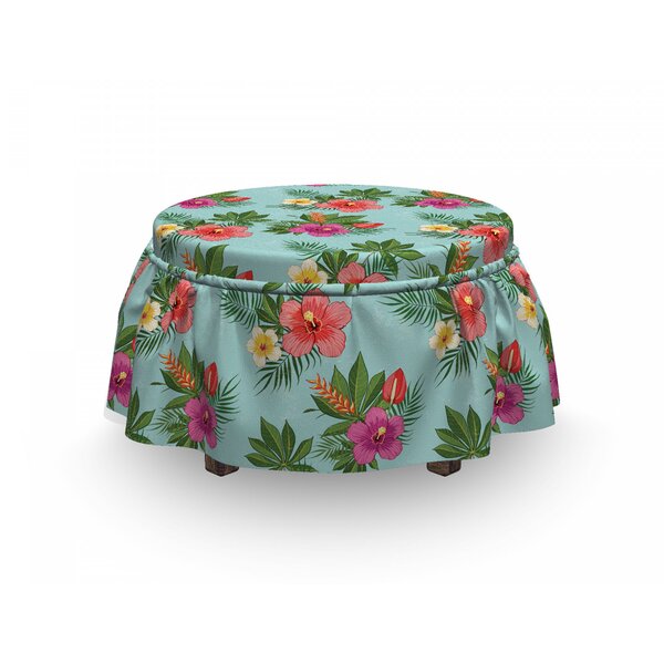 Blooming Hibiscuses Ottoman Slipcover (Set Of 2) By East Urban Home
