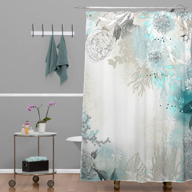 Bungalow Rose Holley Seafoam Single Shower Curtain Reviews Wayfair