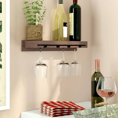 T Austin Design Bernon Rustic Wall Mounted Wine Gl Rack Erithon Wall Mounted Wine Gl Rack