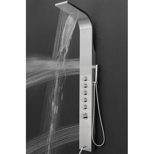 Temperature Control Multi-Function Shower Tower Panel Massage System w/ Handheld Wand- Includes Rough-In Valve by AKDY