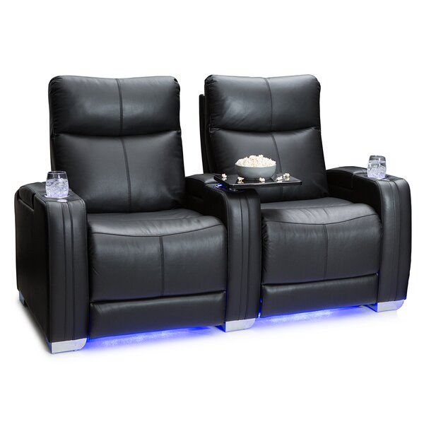 Leather Home Theater Row Seating (Row Of 2) By Latitude Run