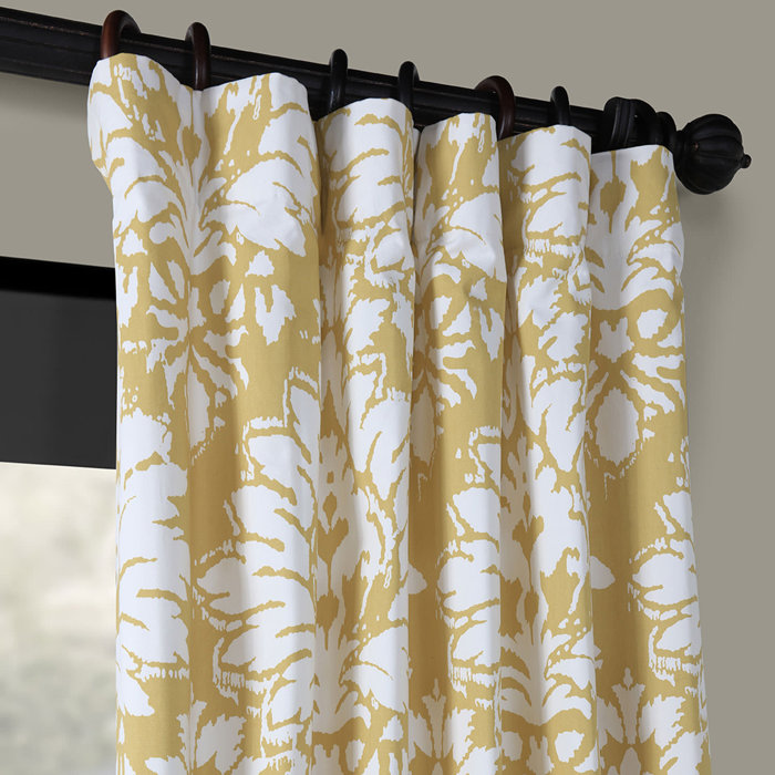Haines 100 Cotton Floral Room Darkening Rod Pocket Curtains