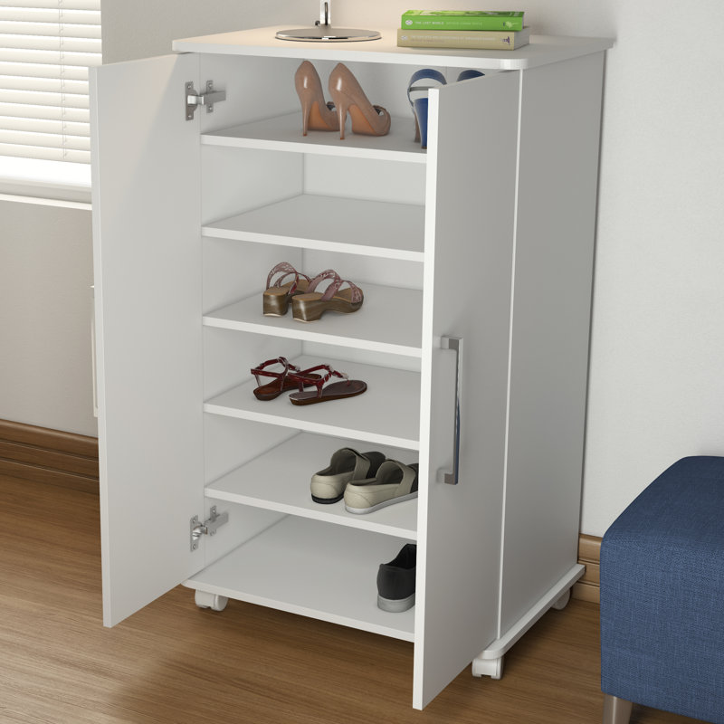 Rebrilliant Mobile 18 Pair Shoe Storage Cabinet Reviews Wayfair