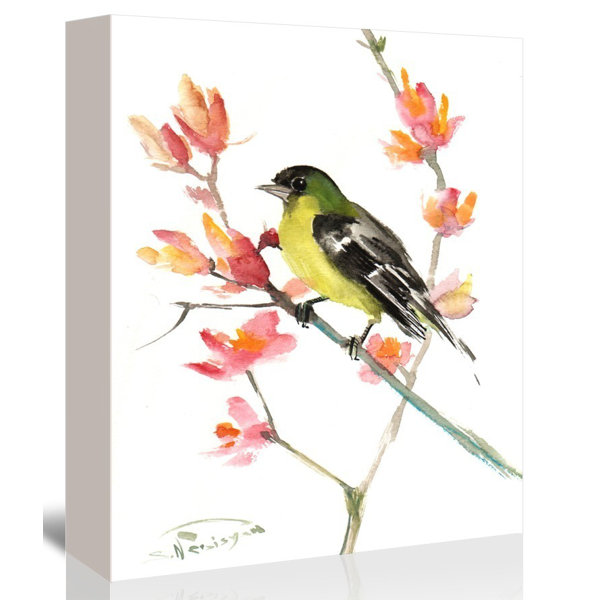 East Urban Home Goldfinch 3 Painting Print On Gallery Wrapped