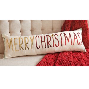 Merry Christmas Sequin Lumbar Pillow