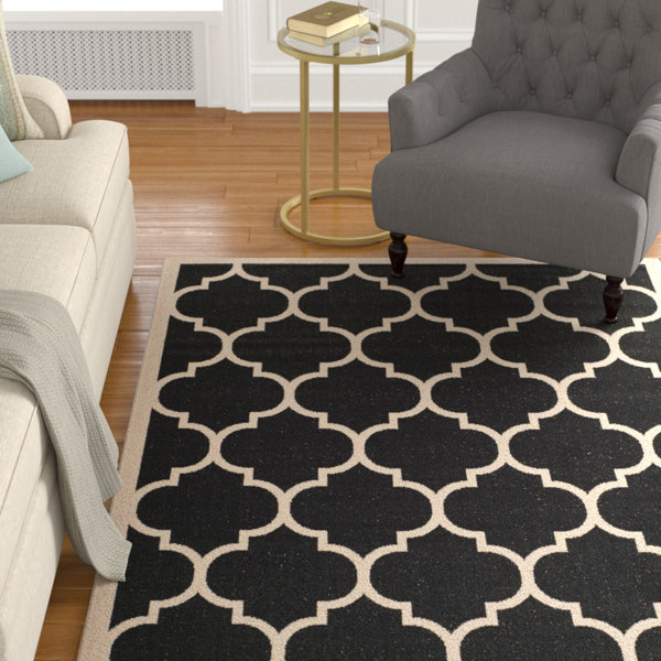 Octavius Black/Beige Indoor/Outdoor Area Rug by Charlton Home