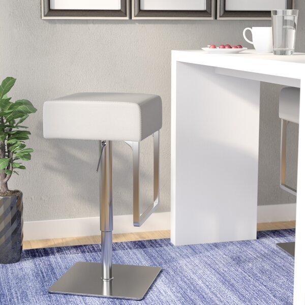 Sophocles Adjustable Height Swivel Bar Stool by Wade Logan