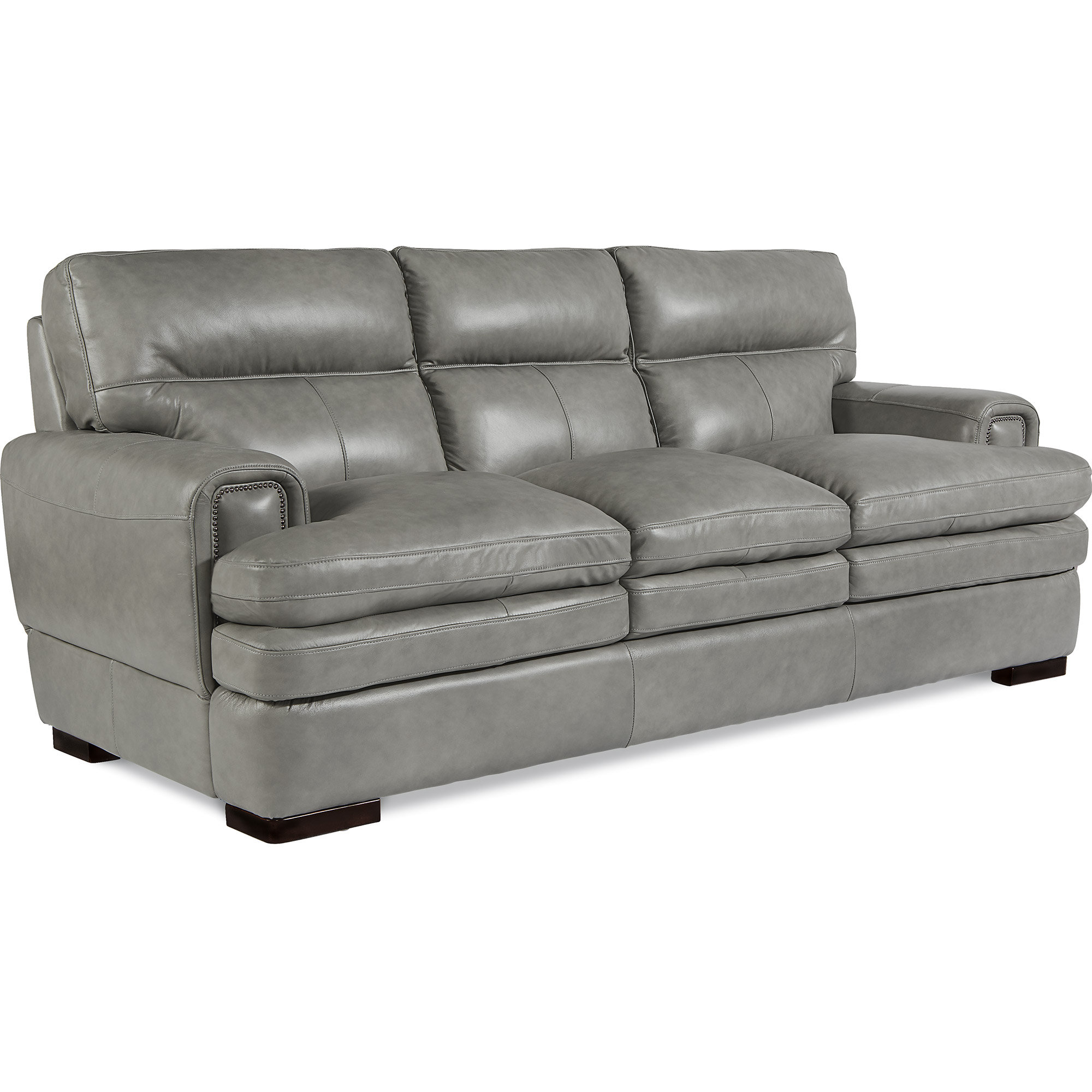 lazy boy grey leather sofa