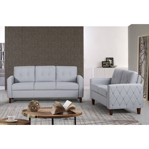 Dawn Tufted Mid-Century 2 Piece Living Room Set By Ebern Designs Great price