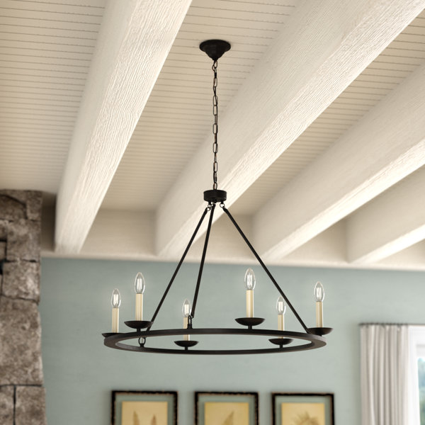 Stony Creek 6-Light Wagon Wheel Chandelier by Grac