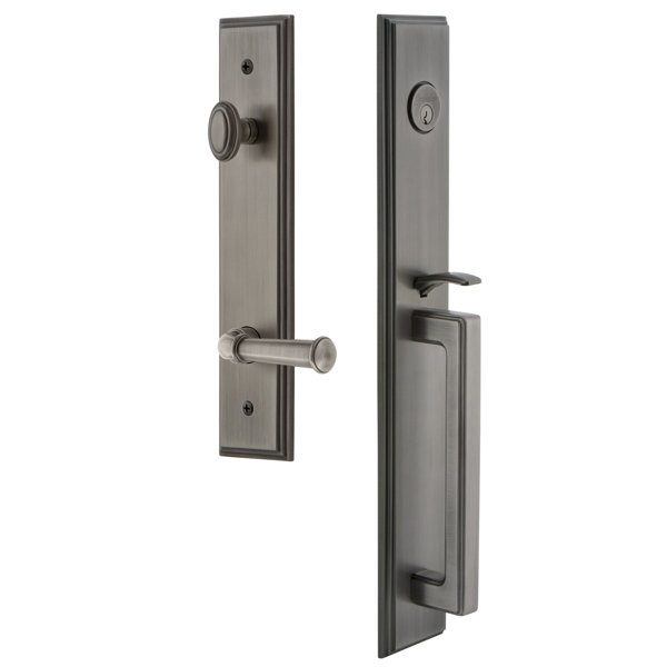 Carré F Grip Single Cylinder Handleset with Georgetown Interior Lever by Grandeur