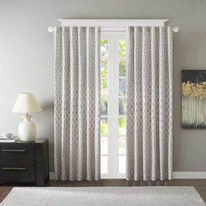 Gold Coast Geometric Room Darkening Tab Top Single Curtain Panel