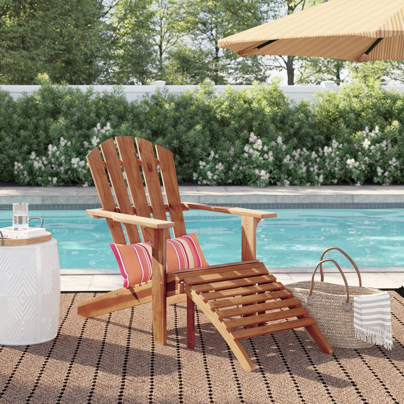 Highland Dunes Freeland Solid Wood Adirondack Chair Wayfair