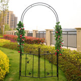 Featured image of post Wayfair Garden Arch With Gate - Festnight outdoor door garden fence gate with spear top green heavy duty steel door fence practical barrier wall with 3 keys (39 x 59).