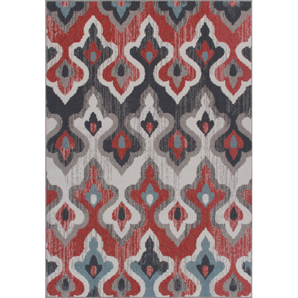 Kincaid Weather-Proof Gray Indoor/Outdoor Area Rug by Ebern Designs